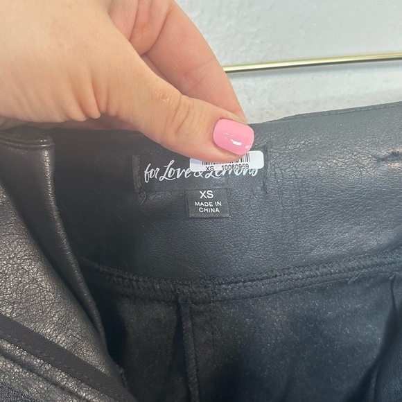 FOR LOVE & LEMONS DILLON HIGH WAIST FAUX LEATHER TROUSER PANT BLACK SIZE XS - Picture 11 of 16